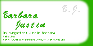 barbara justin business card